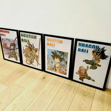 드래곤볼 아트 포스터 4종 세트 액자 포함 토리야마 아키라 A3 사이즈