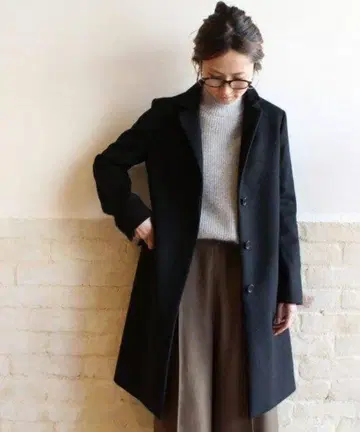 프레임워크 블랙 롱 코트