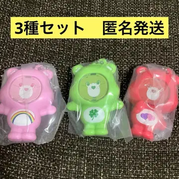 케어베어 사진 프레임 마스코트 핑크 옐로우 그린 빨간색 3종 세트