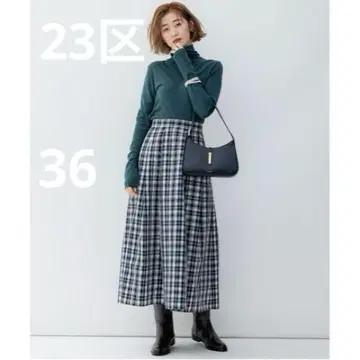 23구 [세탁 가능] 나일론 체크 타프타 턱 스커트 36