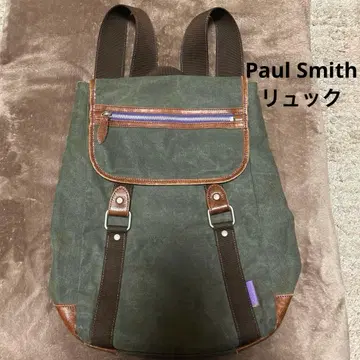 폴스미스 백팩 카키 x 브라운