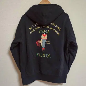 라디얼 Radiall 맨투맨 지퍼 후드티 로고 자수 겉옷 L 블랙