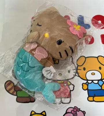 새상품 택 포함 산리오 헬로키티 인어 마스코트 일광화상 키티