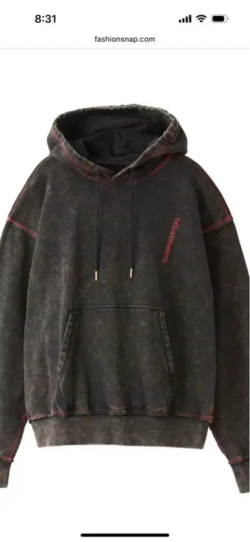 H&M 글렌 마틴스 후드티 워시 가공 글렌 마틴스