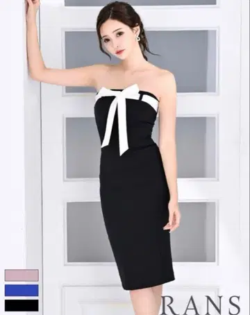 스트랩리스 블랙 타이트 드레스