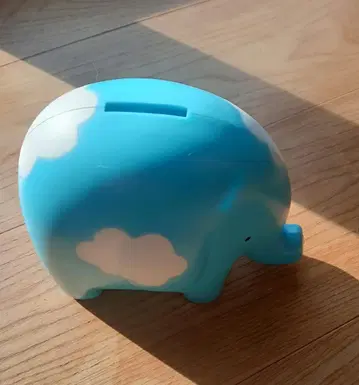 아오조라뱅크 파란 코끼리 저금통 진품 파란 구름 무늬 코끼리 저금통