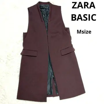 ZARA BASIC 롱 베스트 버건디 와인 레드 M