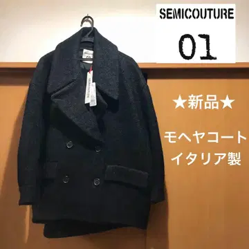 새상품 Semicouture 01 모헤어 숏코트 블랙 이탈리아제