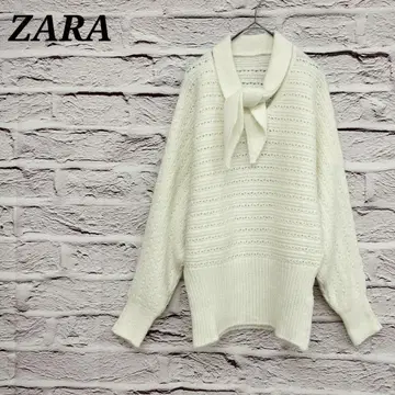 자라 리본넥 긴팔 니트 스웨터 돌먼 슬리브 오버 사이즈