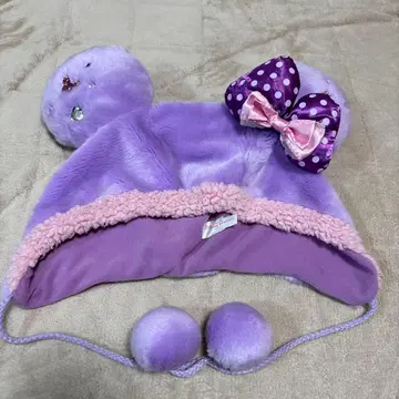 보라색 귀도리 모자