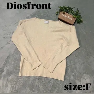 [ Diosfront ] 디오스브론토 ( F ) 리브 니트 스웨터 베이지