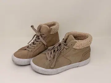 TOMMY HILFIGER 퍼 하이컷 스니커즈 베이지 23.5