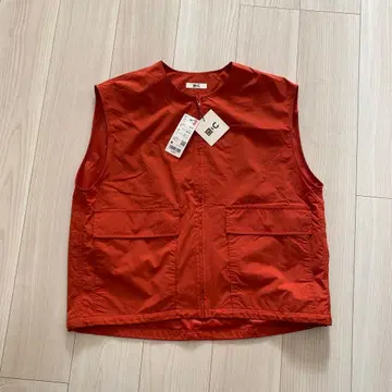 택 포함 새상품 UNIQLO C 풀 집업 베스트 오렌지 M