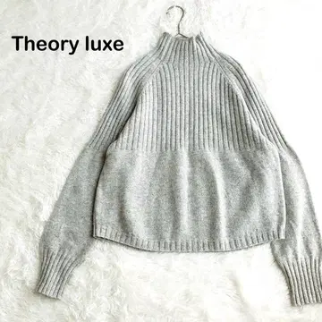 Theory luxe 울 캐시미어 보틀넥 니트 그레이 38