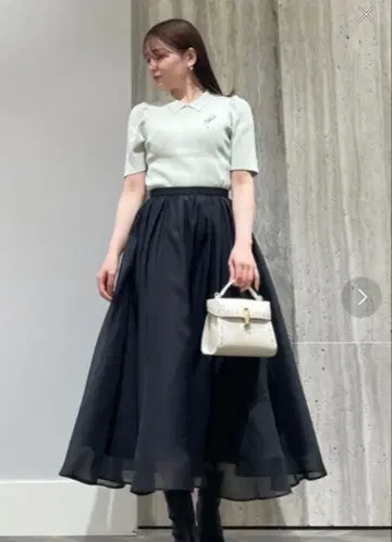 셀포드 시어 플레어 스커트 블랙 24SS 36