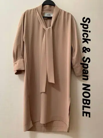 Spick & Span NOBLE 베이지 7부 소매 리본 포함 원피스