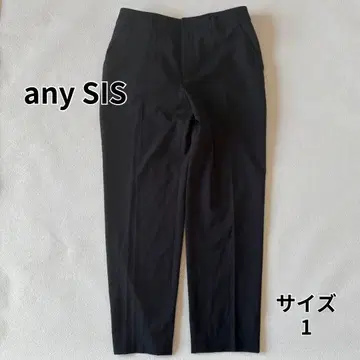 anySIS 에니시스 테이퍼드 팬츠 블랙 허리밴딩 오피스
