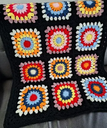 손뜨개질 모티브 담요