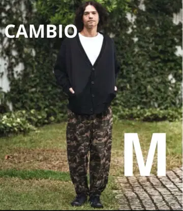 새상품 CAMBIO 카모플라쥬 패턴 벨로아 팬츠 M