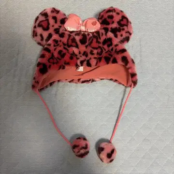 레오파드 무늬 미키 귀 모자
