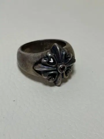 실버 플로럴 크로스 반지