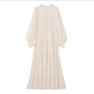 COCO DEAL 개더 드로스트 티어드 원피스 오프 S