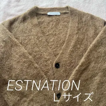ESTNATION 모헤어 가디건 알파카 혼방 가디건 남성용 L