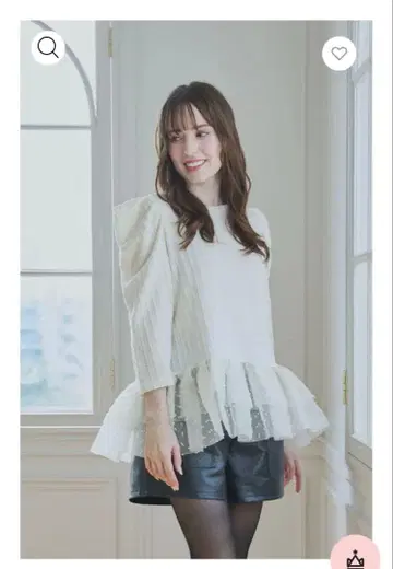 [택 포함 미사용 새상품] Myu 츄츄 T셔츠 아이보리 리브 니트