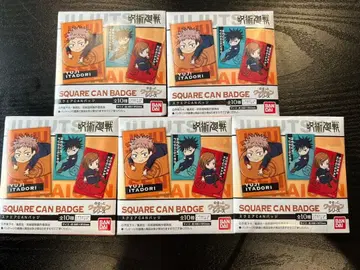 주술회전 스퀘어 CAN 배지 5개 세트 릴렉스 쿠션 시리즈