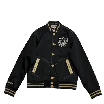Mitchell&ness 레이더스 버튼 바시티 자켓 M 블랙 나일론