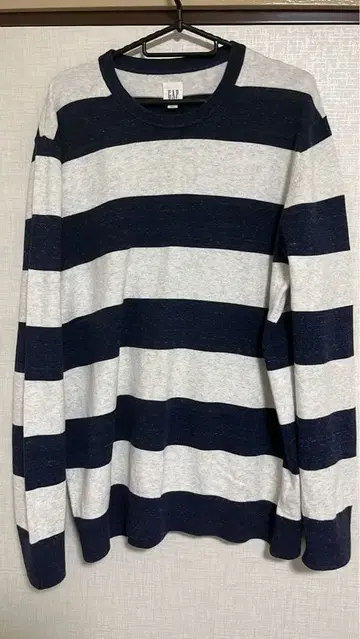 GAP 네이비 그레이 스트라이프 긴팔 스웨터 M