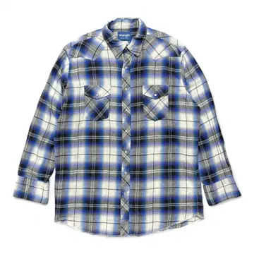 USA 구제 의류 랭글러 코튼 체크 무늬 긴팔 셔츠 웨스턴 셔츠