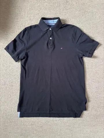 TOMMY HILFIGER 블랙 피케 셔츠