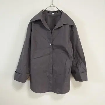 MICHEL KLEIN 스트레치 셔츠 38 차콜 그레이 면 혼방