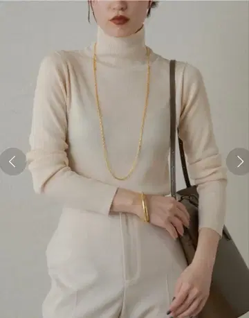 라운지 드레스 리브 니트 터틀넥 니트