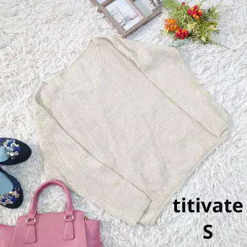 새상품 titivate 니트/스웨터 (S) 베이지/리브
