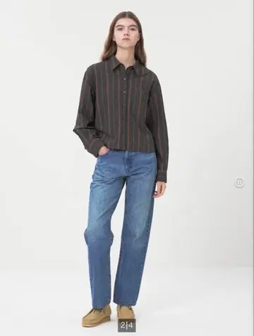 유니클로 JWA 스트레이트 데님 65 블루 사이즈 22