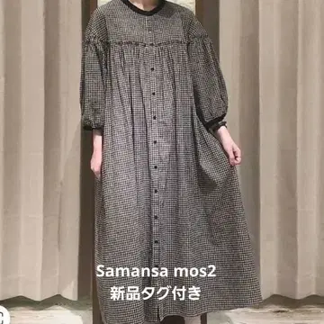 [택 포함 새상품] 사만사 모스모스 SM2 배색 개더 원피스