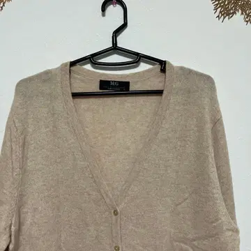 MIG 베이지 가디건 긴팔 캐시미어 100%