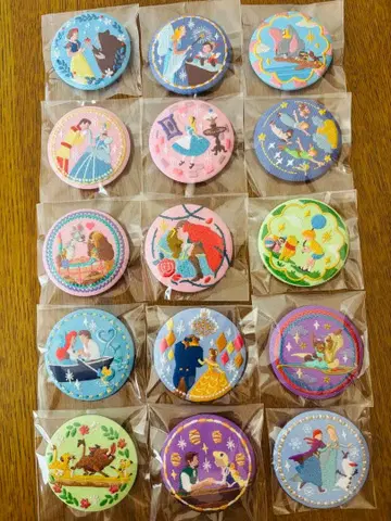 [ 총 15종류 ] 디즈니 캐릭터 자수 캔뱃지 풀 컴플리트 세트