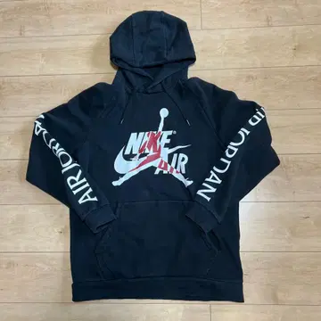 Jordan 블랙 후드티 후드 부착 L