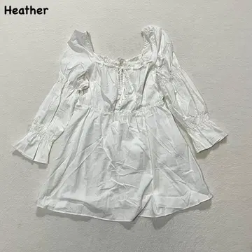 t2238 [ 헤더 ] 긴팔 블라우스 튜닉 화이트 오프숄더 셔츠