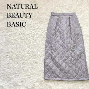 내추럴 뷰티 베이직 퀼팅 롱 스커트 스트레이트
