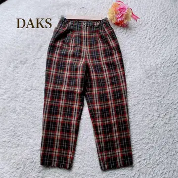 DAKS 닥스 [ L ] 체크 무늬 캐주얼 팬츠 턱 포함