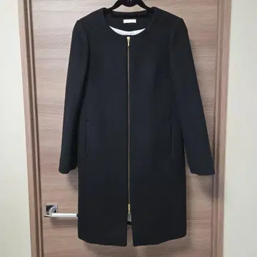 울 노카라 코트 라운지 드레스 블랙