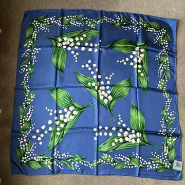 빈티지 JUNKO SHIMADA 대형 실크 스카프 [ 은방울꽃 ]