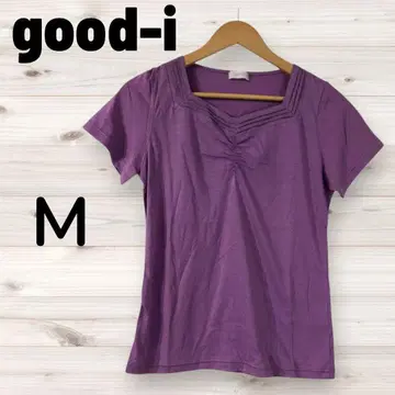 [새상품급] good-i 구드아이 퍼플 T셔츠 M 코튼 100% 스퀘어넥