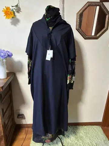 소우소우 신상 새상품 울 혼방 양면편 타이후 일체형 블랙 네이비