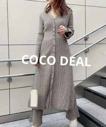 COCO DEAL 허리핏 롱 니트 가디건 원피스 2