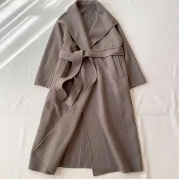 [미사용 새상품] 토널 울 리버 빅 칼라 코트 롱 가운 벨트 포함